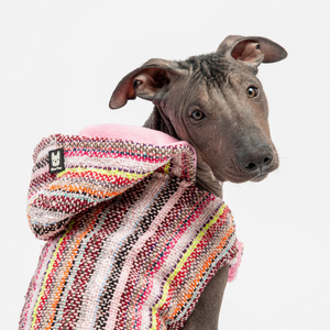 CuddleMutt™ Baja Pink Dog Poncho – Handmade Cozy Dog Jacket