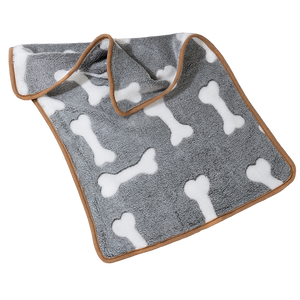 Warm Stone Plush Dog Throw Blanket, 76" L x 53" H
