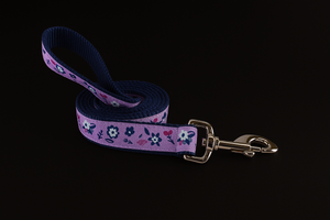 CuddleMutt “Purple Flowers” Dog Leash – Durable, Stylish & Handcrafted for Everyday Walks