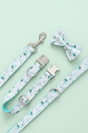 Tropical Leaf™ Bow Tie Collar & Leash Set