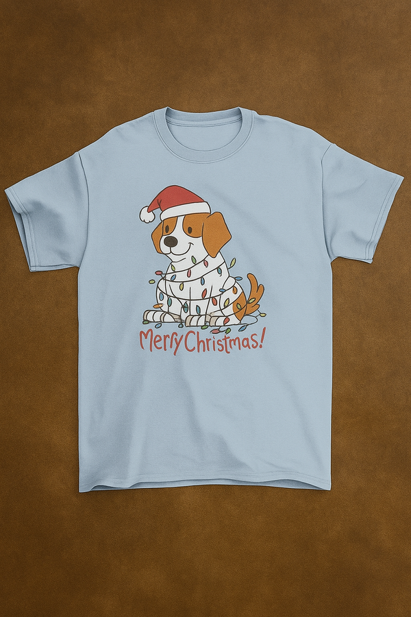 CuddleMutt™ Christmas Beagle Dog T-Shirt — Festive Holiday Graphic Tee for Dog Lovers