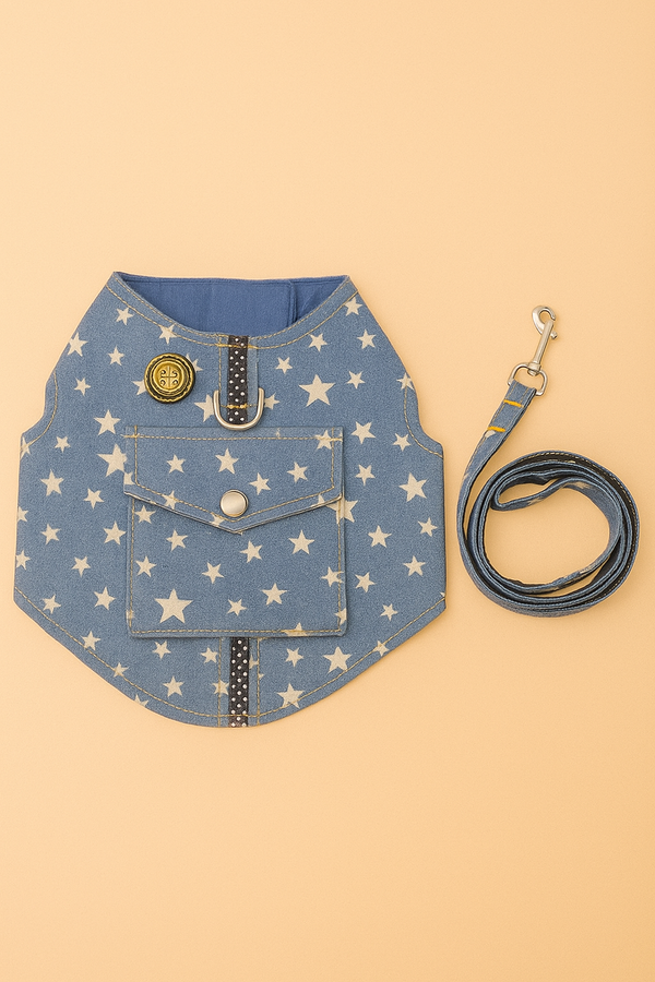 CuddleMutt™ Denim Starry Sky Vest Harness
