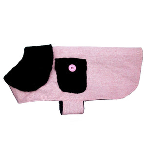 CuddleMutt™ PA Pink Herringbone Dog Coat