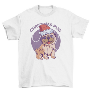 CuddleMutt™ Christmas Pug Tee – Festive Dog Lover’s Holiday Shirt