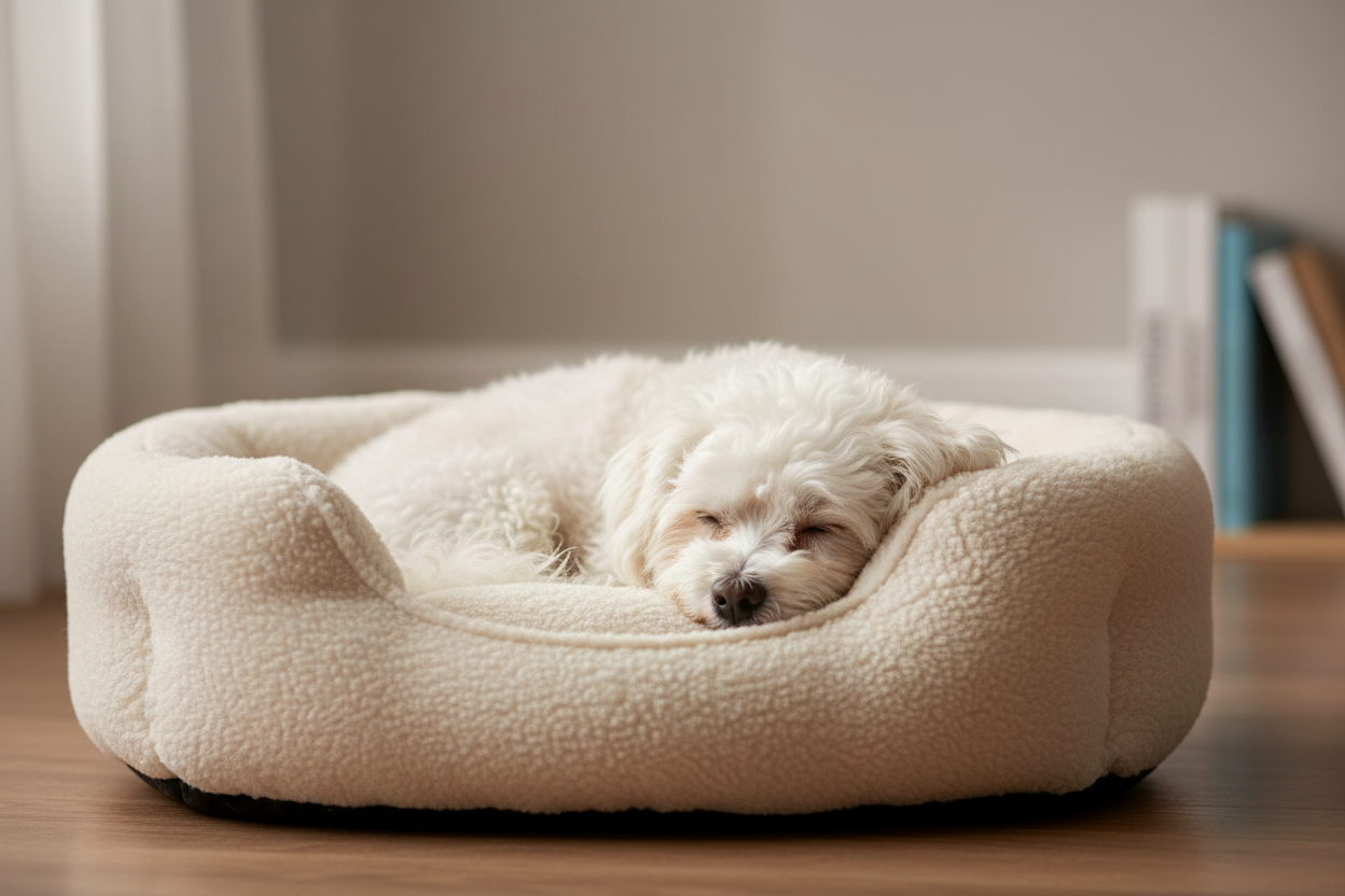 this is perfect now put the dog in a bed please